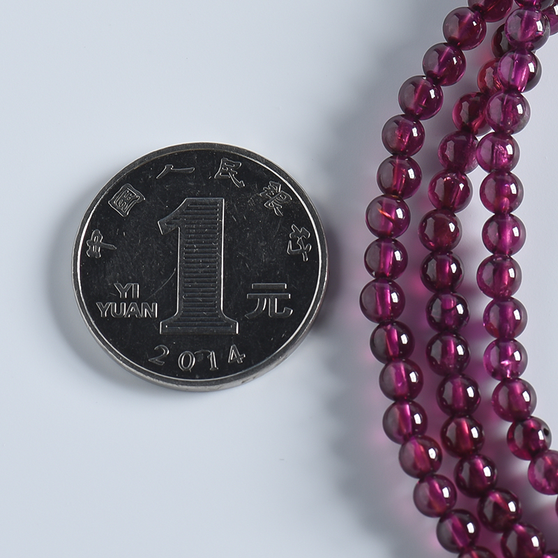 天然紫色石榴石4圈手串 - 红掌柜