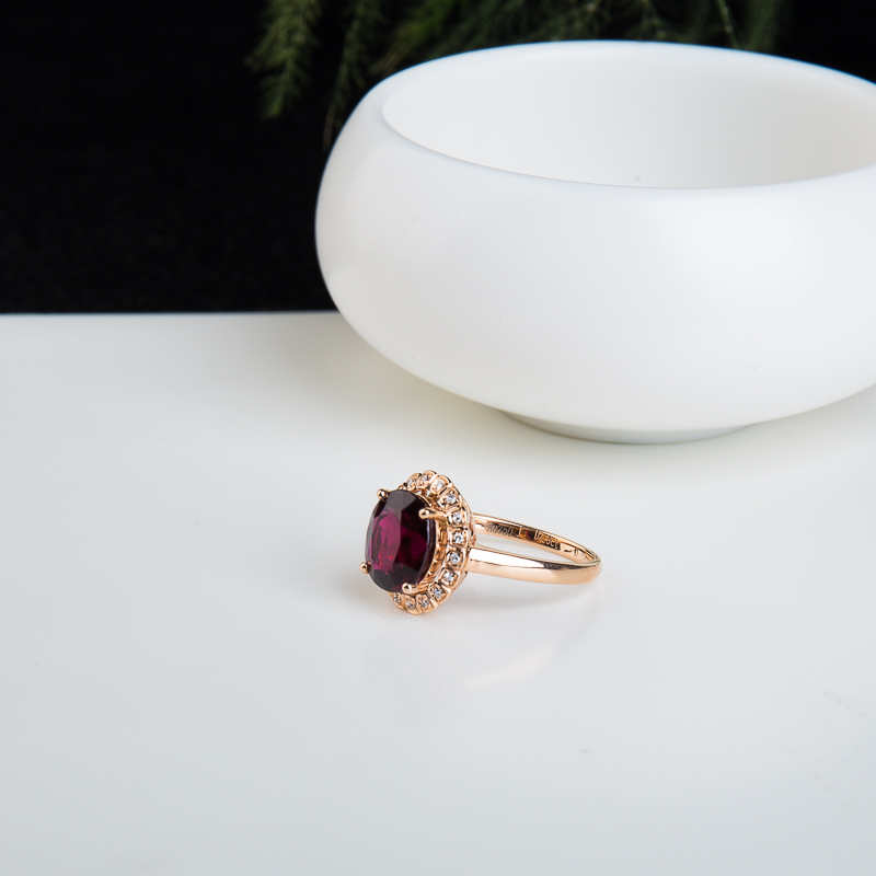 18K石榴石戒指-红掌柜
