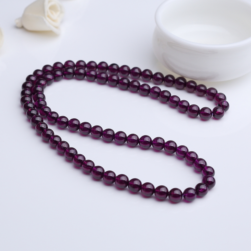 7mm紫红石榴石手串-红掌柜