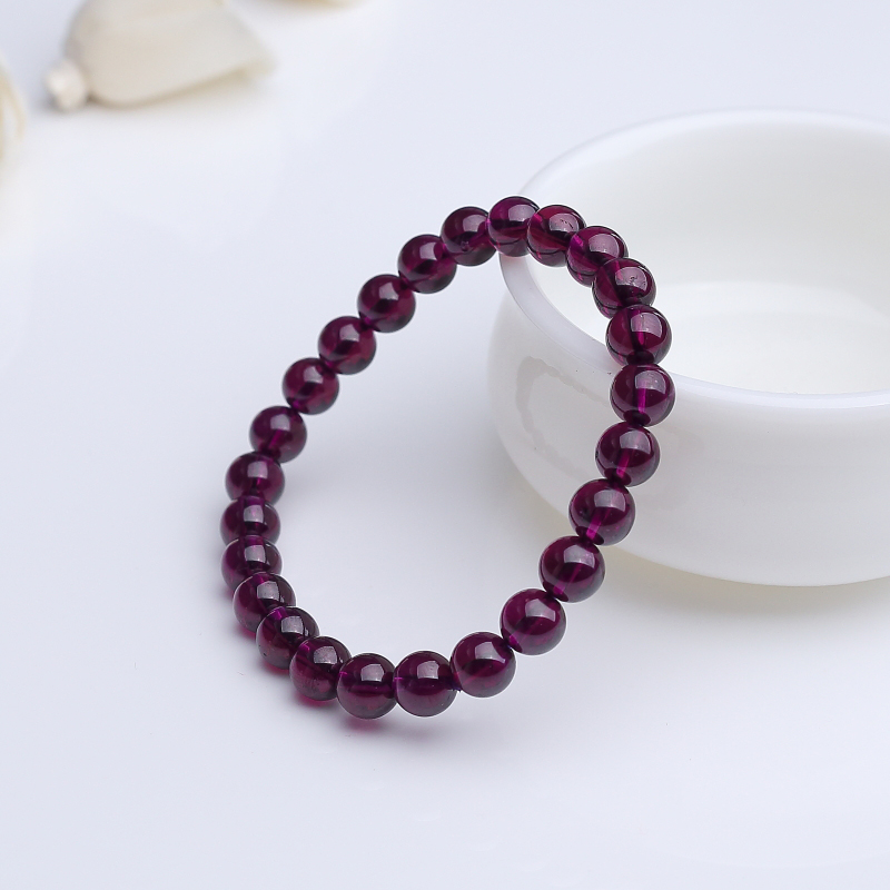 7mm石榴石手串-红掌柜