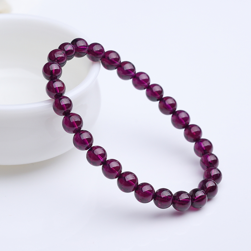 7mm石榴石手串-红掌柜