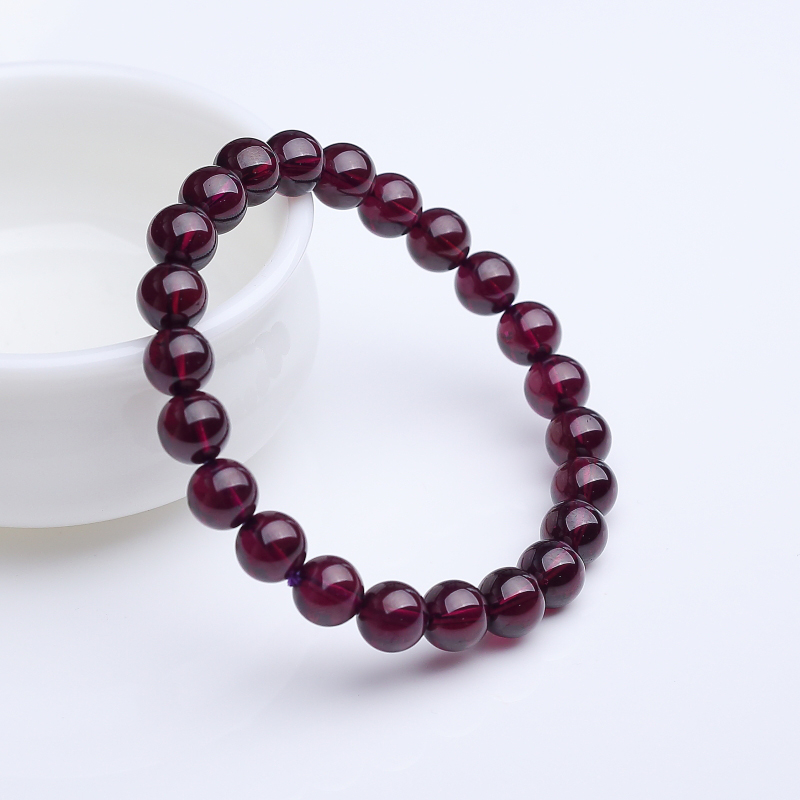 8mm石榴石手串-红掌柜