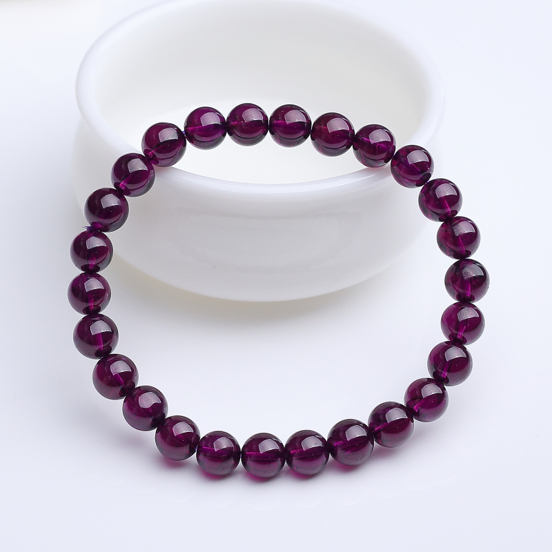 7.5mm紫红石榴石手串-红掌柜