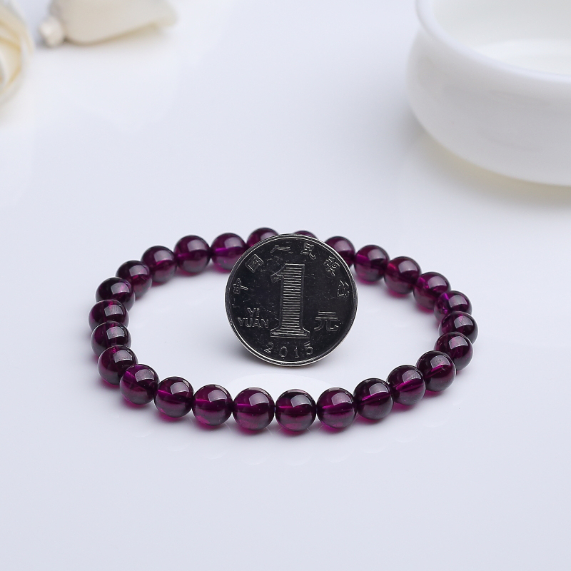 巴西天然石榴石手串-红掌柜