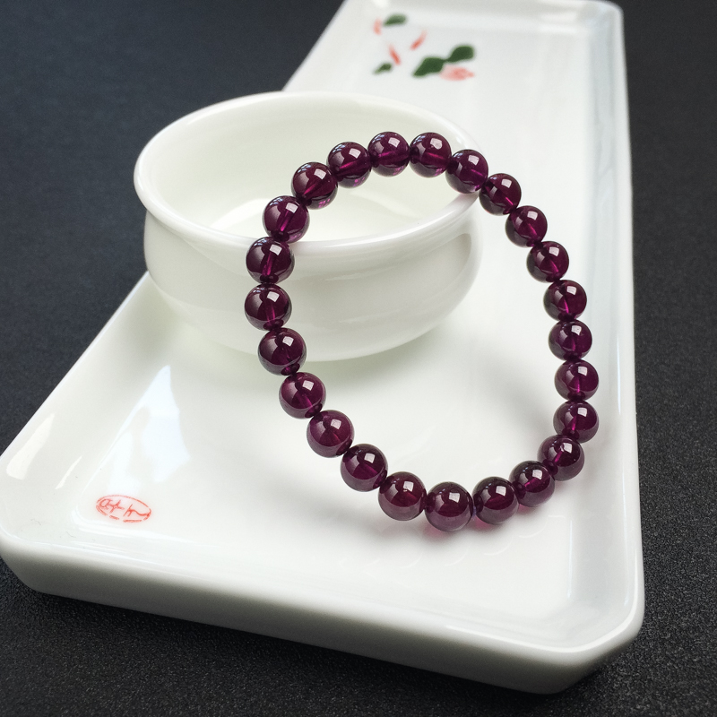 7.5mm石榴石手串-红掌柜