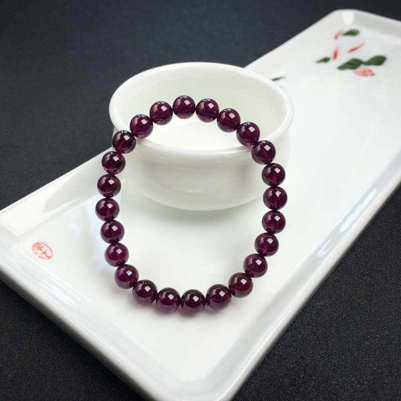 紫色石榴石手串-红掌柜