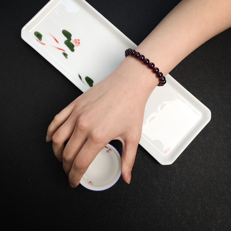 巴西石榴石手串-红掌柜