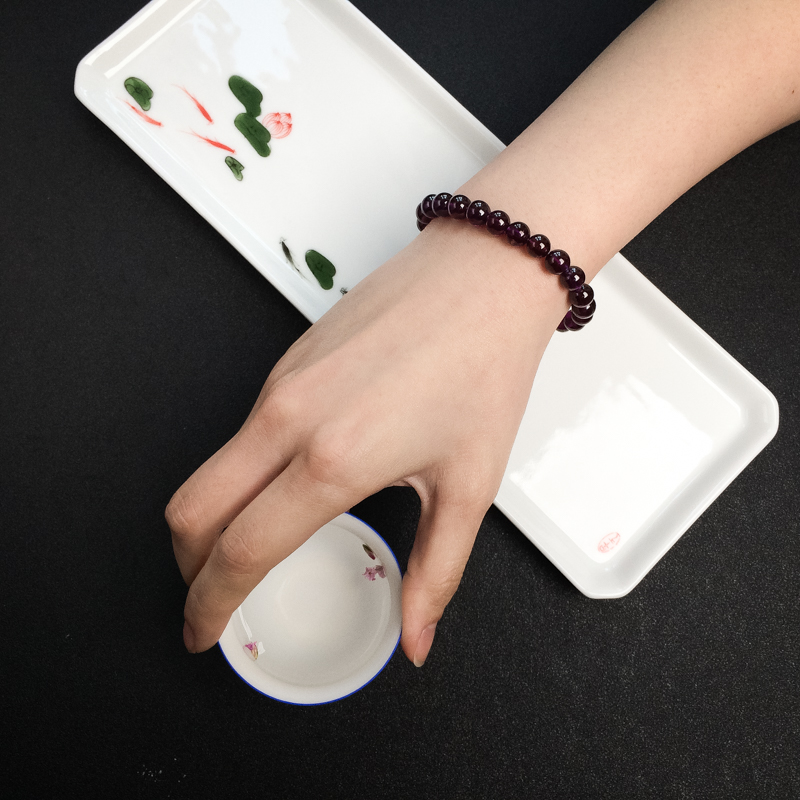 巴西石榴石手串-红掌柜