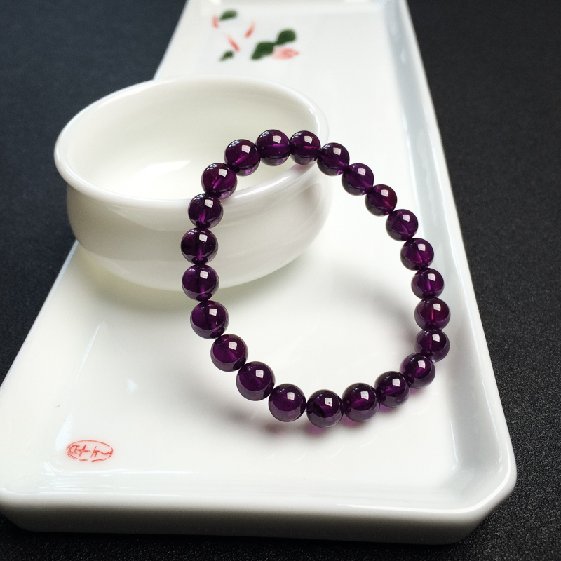 7.5mm石榴石手串-红掌柜