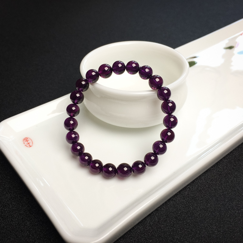 紫色石榴石手串-红掌柜