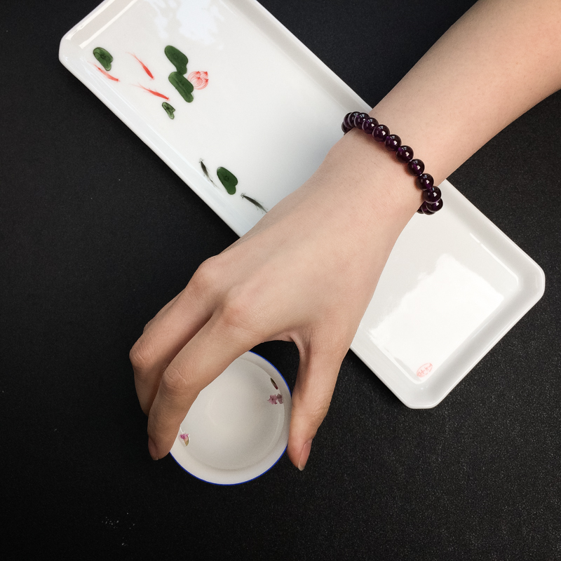 巴西石榴石手串-红掌柜