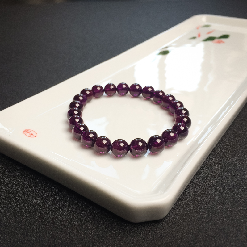 天然石榴石手串-红掌柜