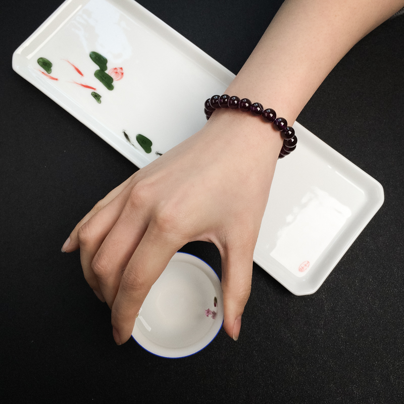 巴西石榴石手串-红掌柜