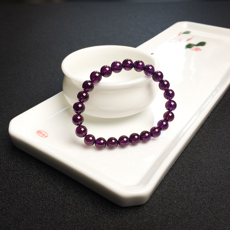 紫色石榴石手串-红掌柜