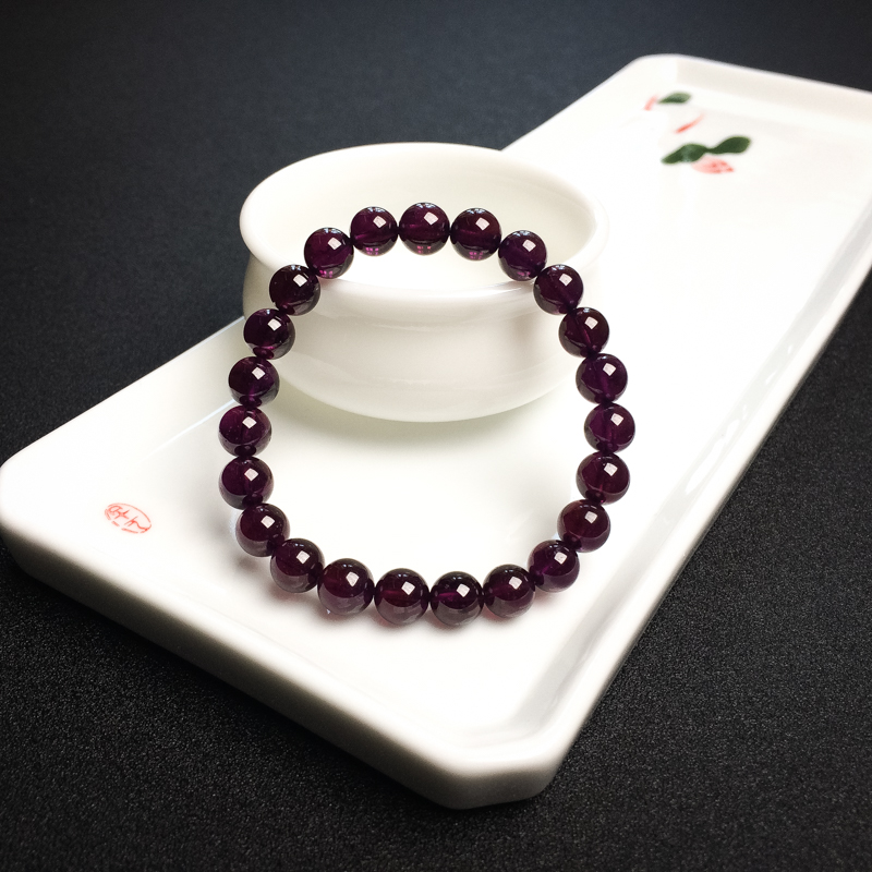 紫色石榴石手串-红掌柜