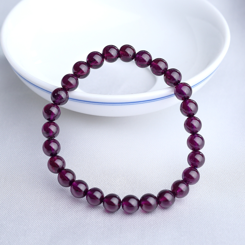 6mm巴西天然紫色石榴石手串-红掌柜