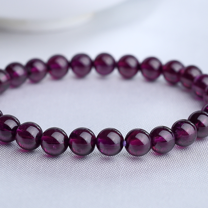 天然紫色石榴石手串-红掌柜