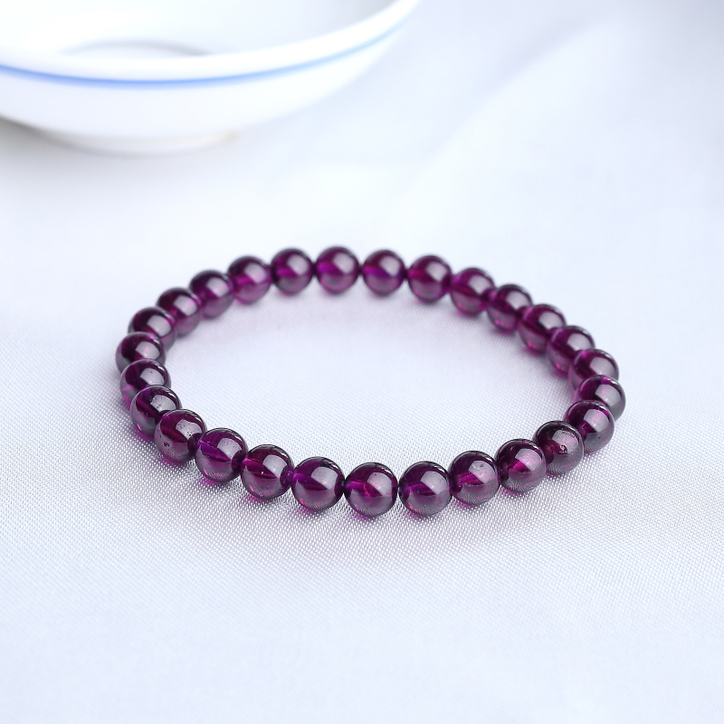 6.5mm巴西紫色石榴石手串-红掌柜