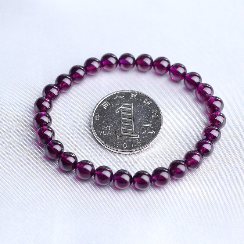 6.5mm紫色石榴石手串-红掌柜