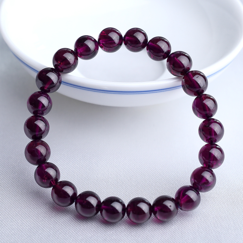 8mm巴西天然紫色石榴石手串-红掌柜