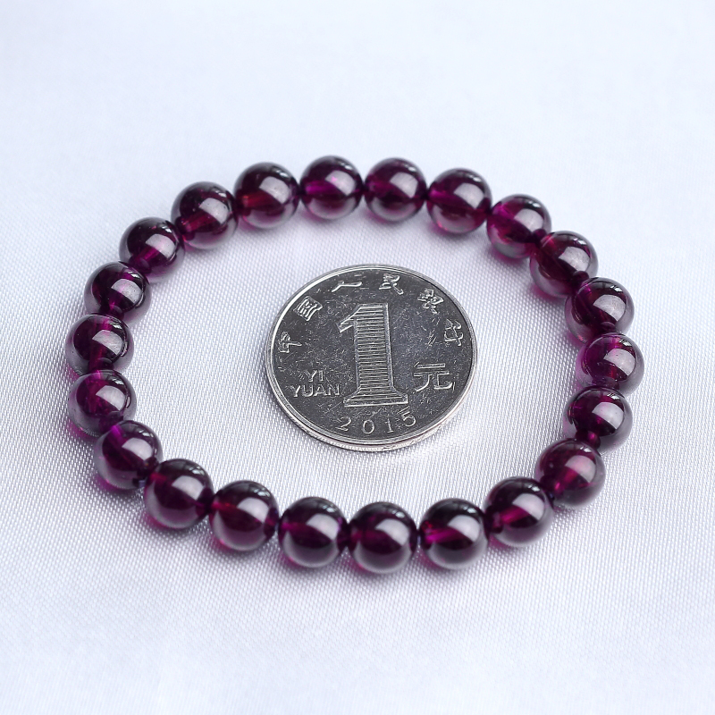 8mm紫色石榴石手串-红掌柜