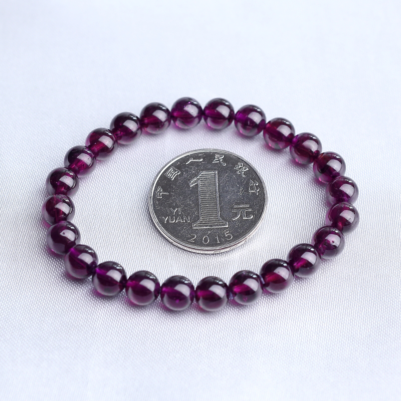 7mm巴西石榴石手串-红掌柜