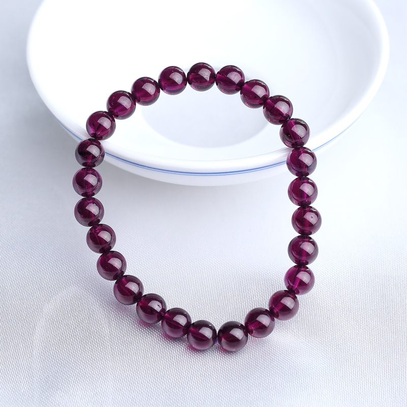 6.5mm巴西天然紫色石榴石手串-红掌柜