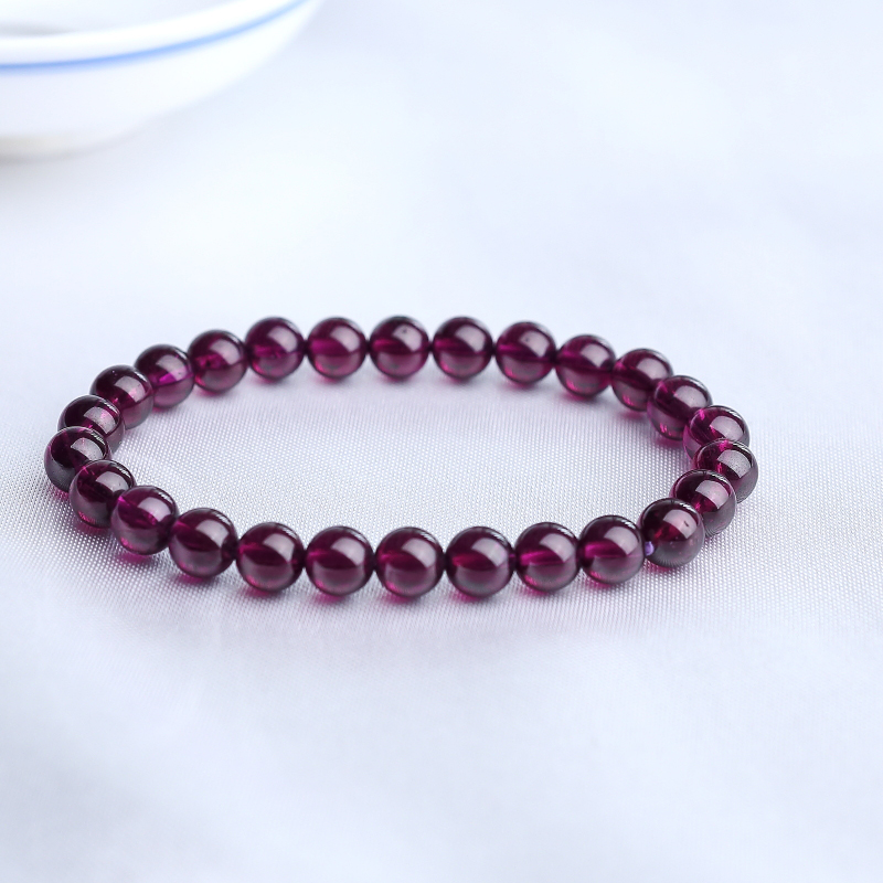 6.5mm巴西紫色石榴石手串-红掌柜