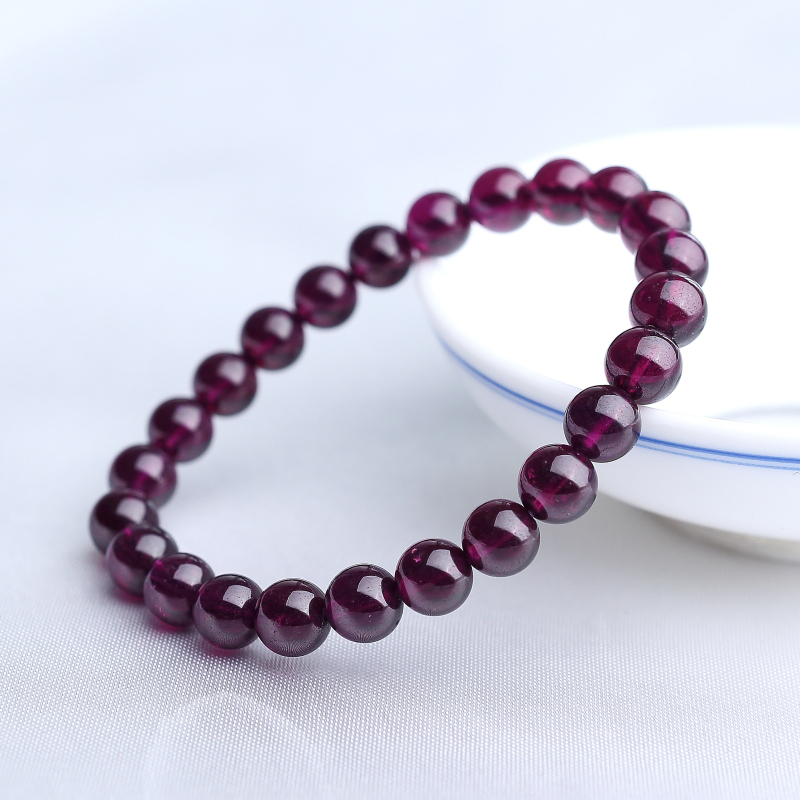 巴西天然紫色石榴石手串-红掌柜