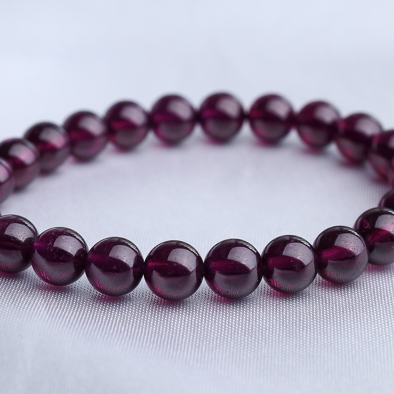 天然紫色石榴石手串-红掌柜