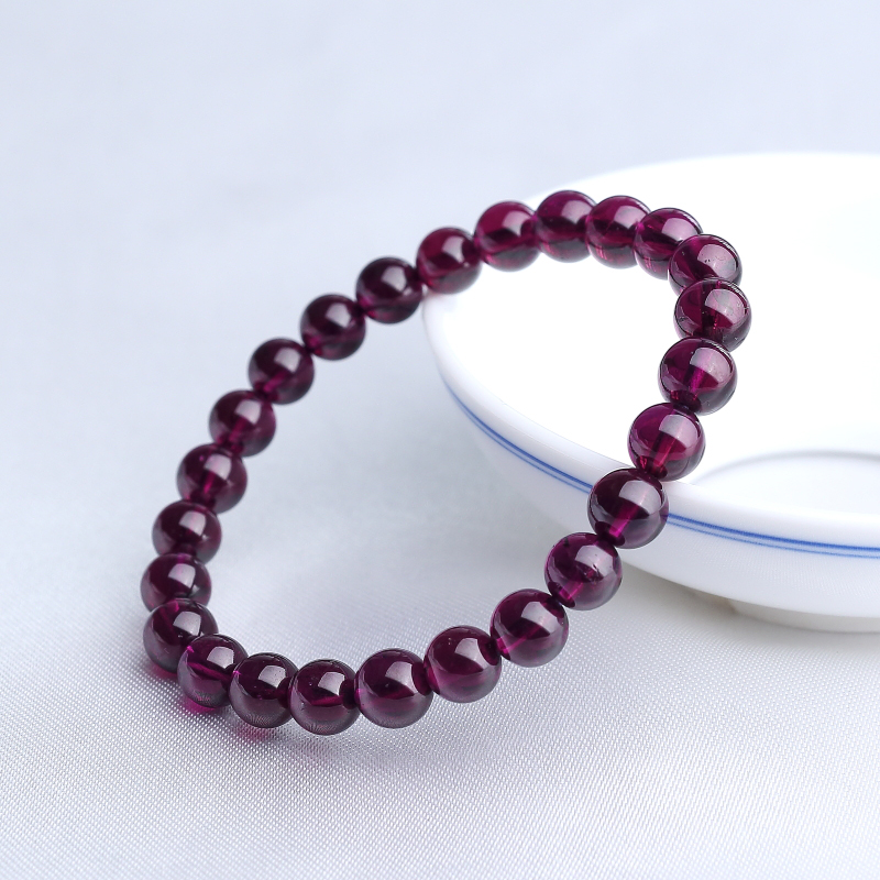 7mm石榴石手串-红掌柜