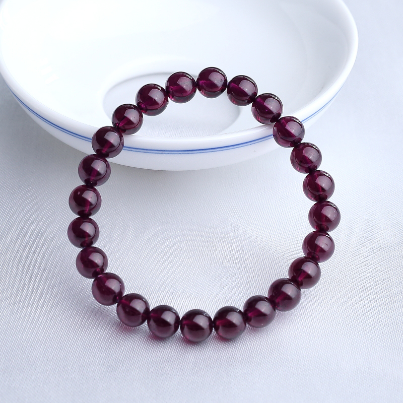7mm紫色石榴石手串-红掌柜