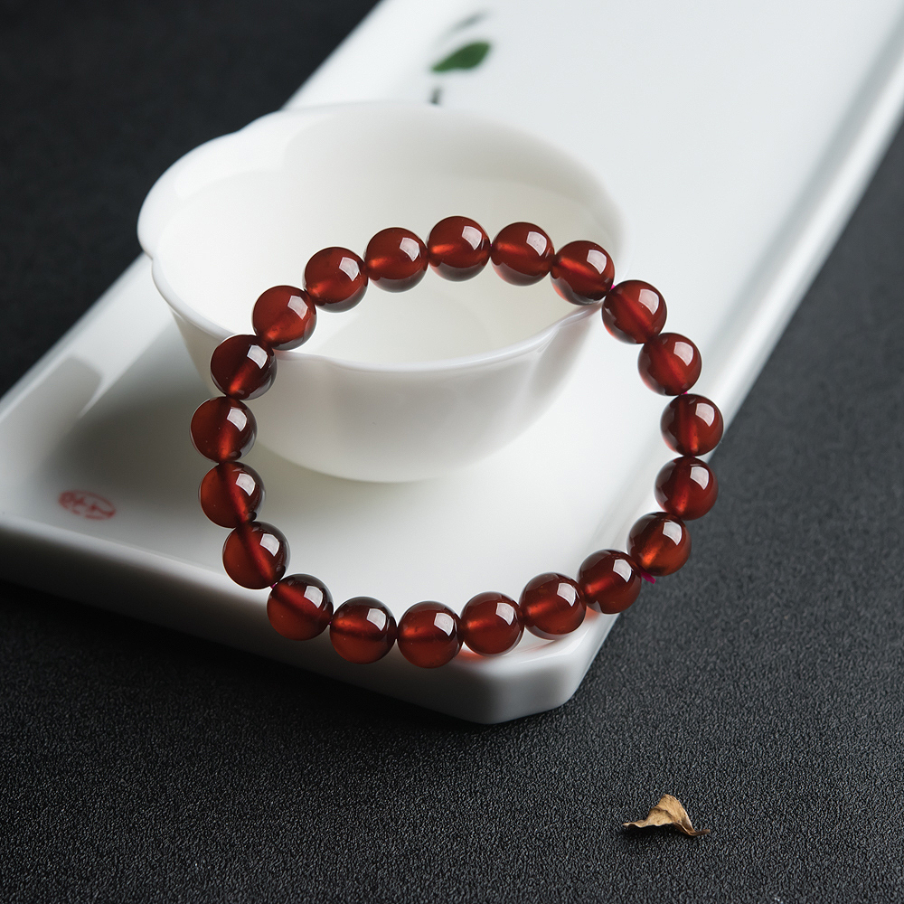 橙红石榴石单圈手串-红掌柜