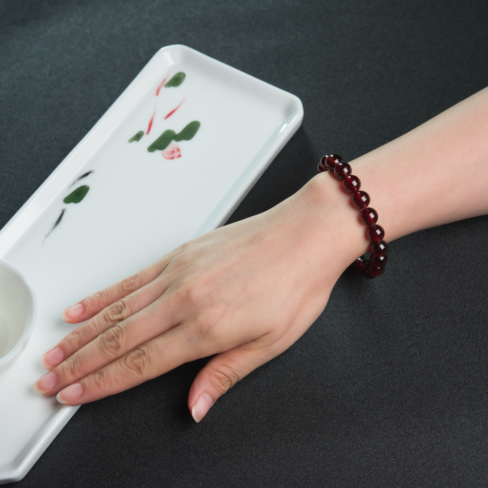 巴西石榴石手串-红掌柜