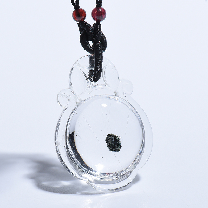 碧玺包体发晶吊坠 - 红掌柜