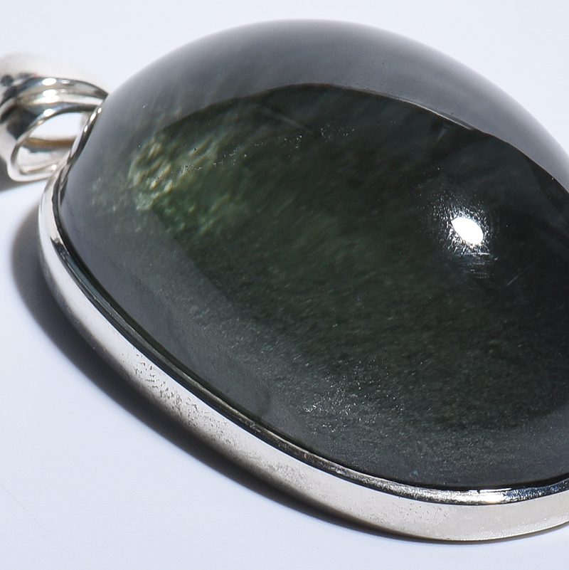 巴西天然绿幽灵镶嵌水晶吊坠-红掌柜