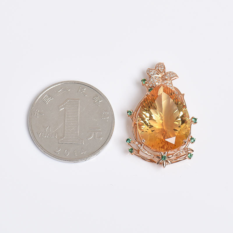 黄水晶吊坠-红掌柜