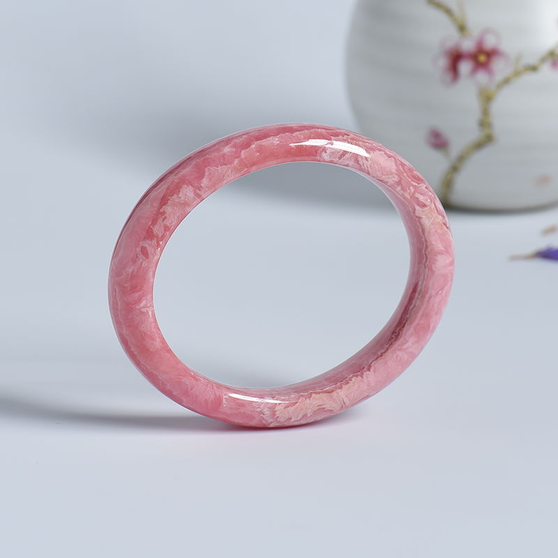 巴西天然63#红纹石贵妃镯 - 红掌柜