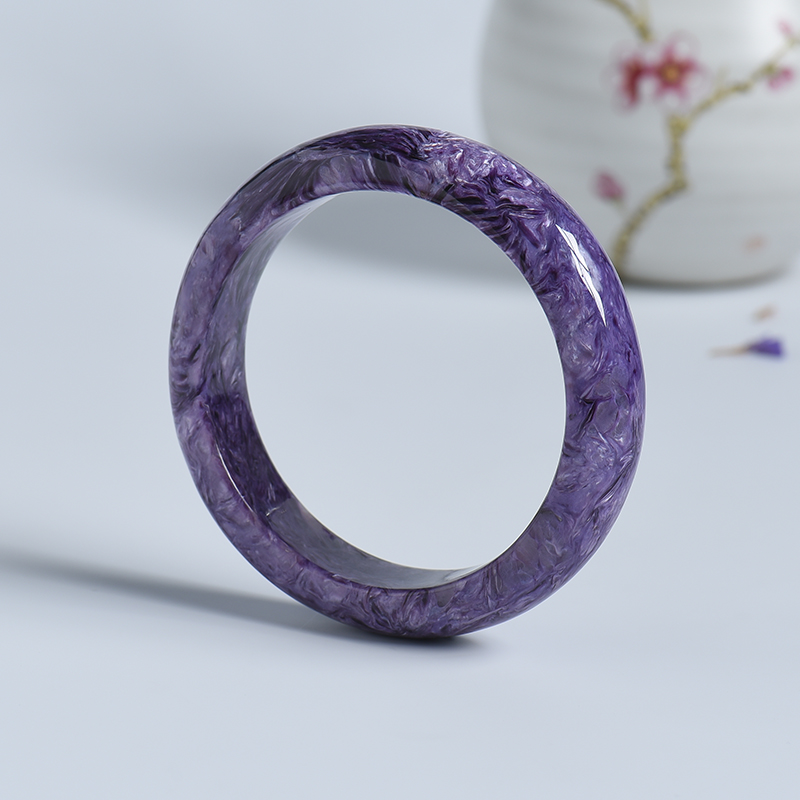 天然60#紫龙晶平安镯 - 红掌柜