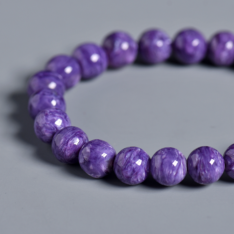 天然紫龙晶单圈手串-红掌柜