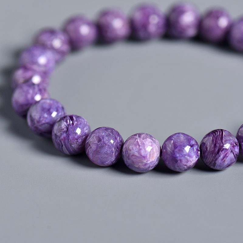 天然紫龙晶单圈手串-红掌柜