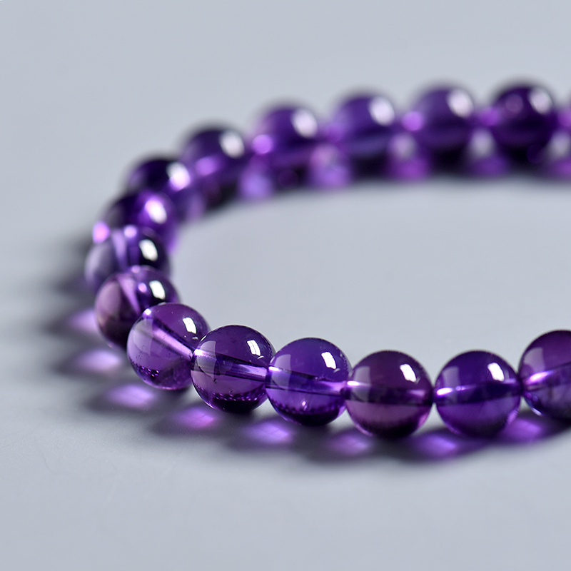 天然紫水晶单圈手串-红掌柜