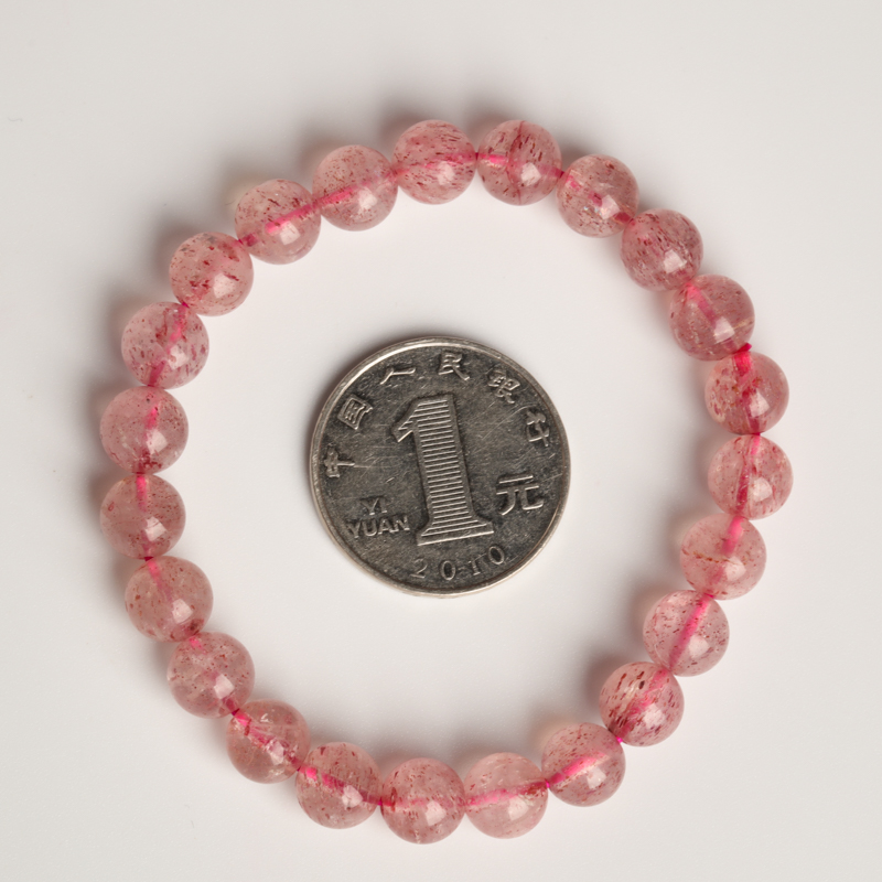 天然草莓晶手串-红掌柜