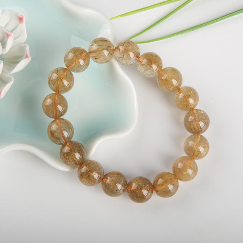 11.5mm金发晶单圈手串-红掌柜