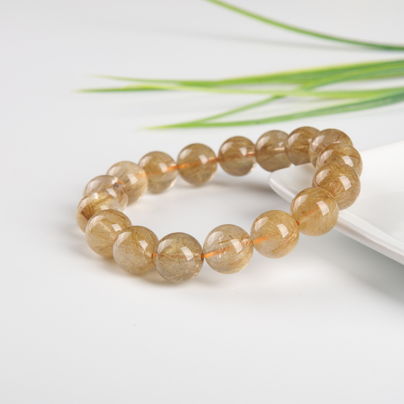 11.5mm金发晶手串-红掌柜