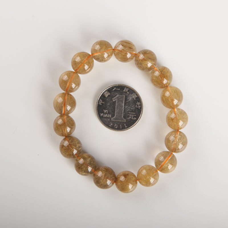 11.5mm巴西金发晶单圈手串-红掌柜