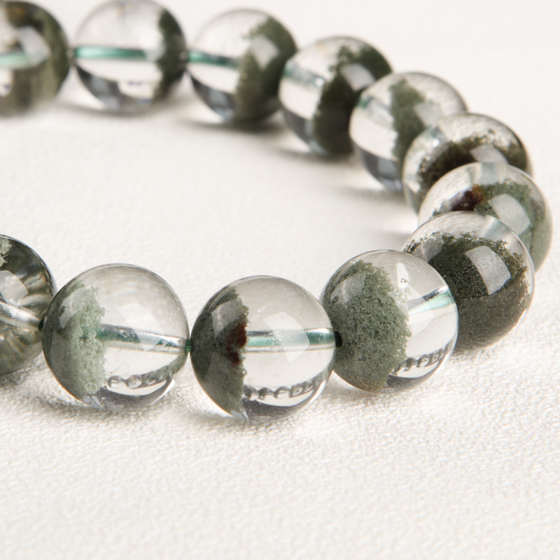 天然绿幽灵单圈手串-红掌柜