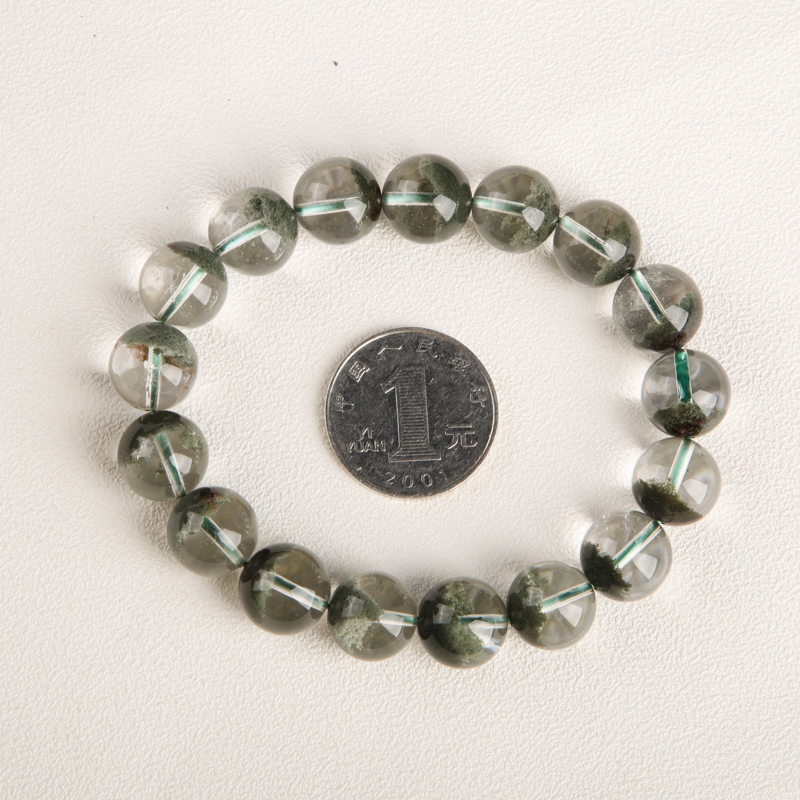 天然巴西绿幽灵单圈手串-红掌柜