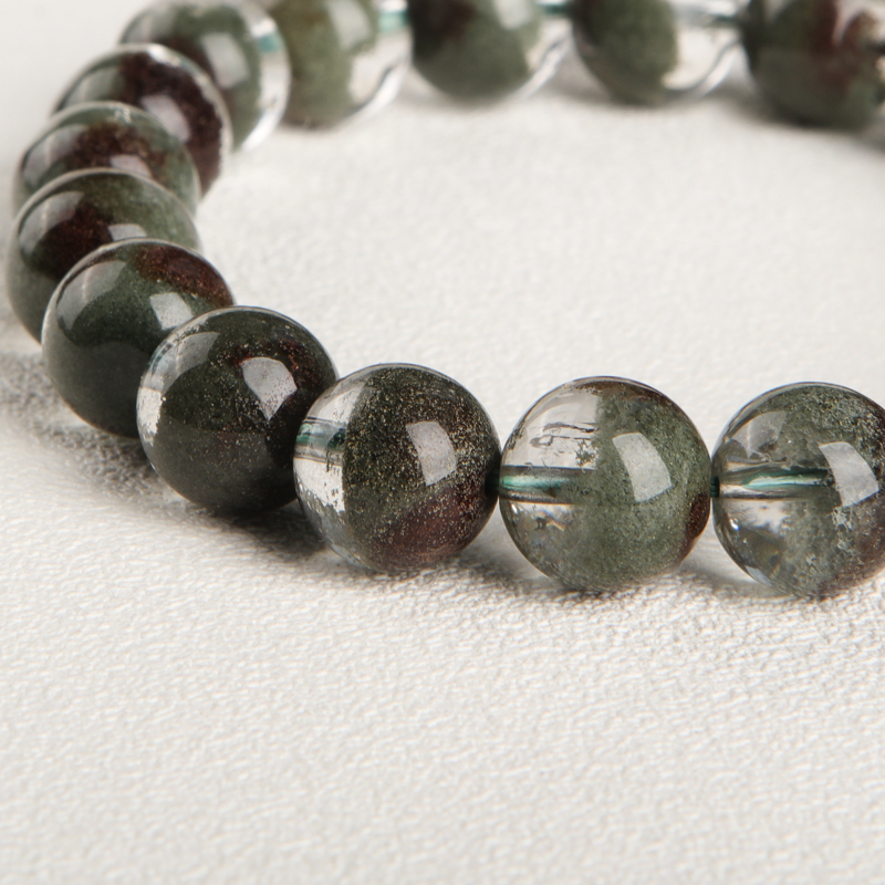 天然绿幽灵单圈手串-红掌柜