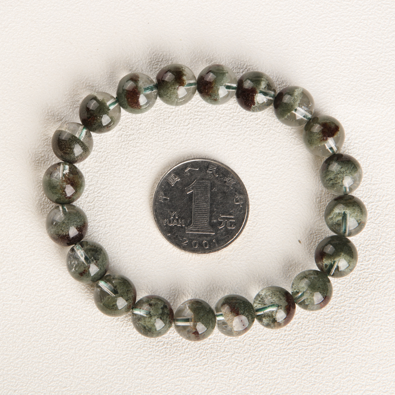 天然巴西绿幽灵单圈手串-红掌柜